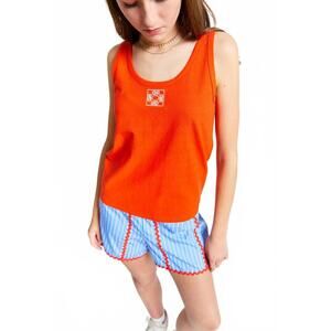 NEW INDEE hibiscus sand beach tank top in red/orange